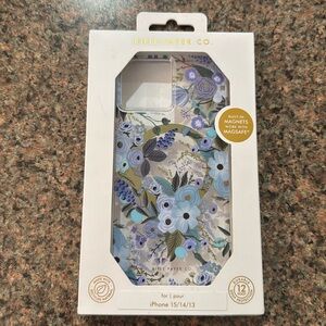 Rifle Paper Co. iPhone 15/14/13 MagSafe Case - Clear Garden Party Blue